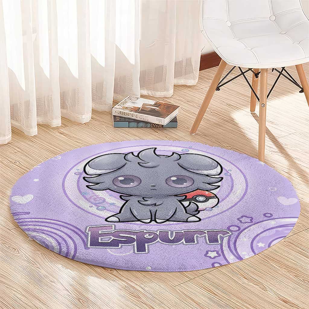 Espurr Round Carpet Hypnotic Pastel Psychic Swirl Art