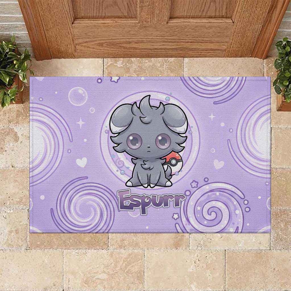 Espurr Rubber Doormat Hypnotic Pastel Psychic Swirl Art