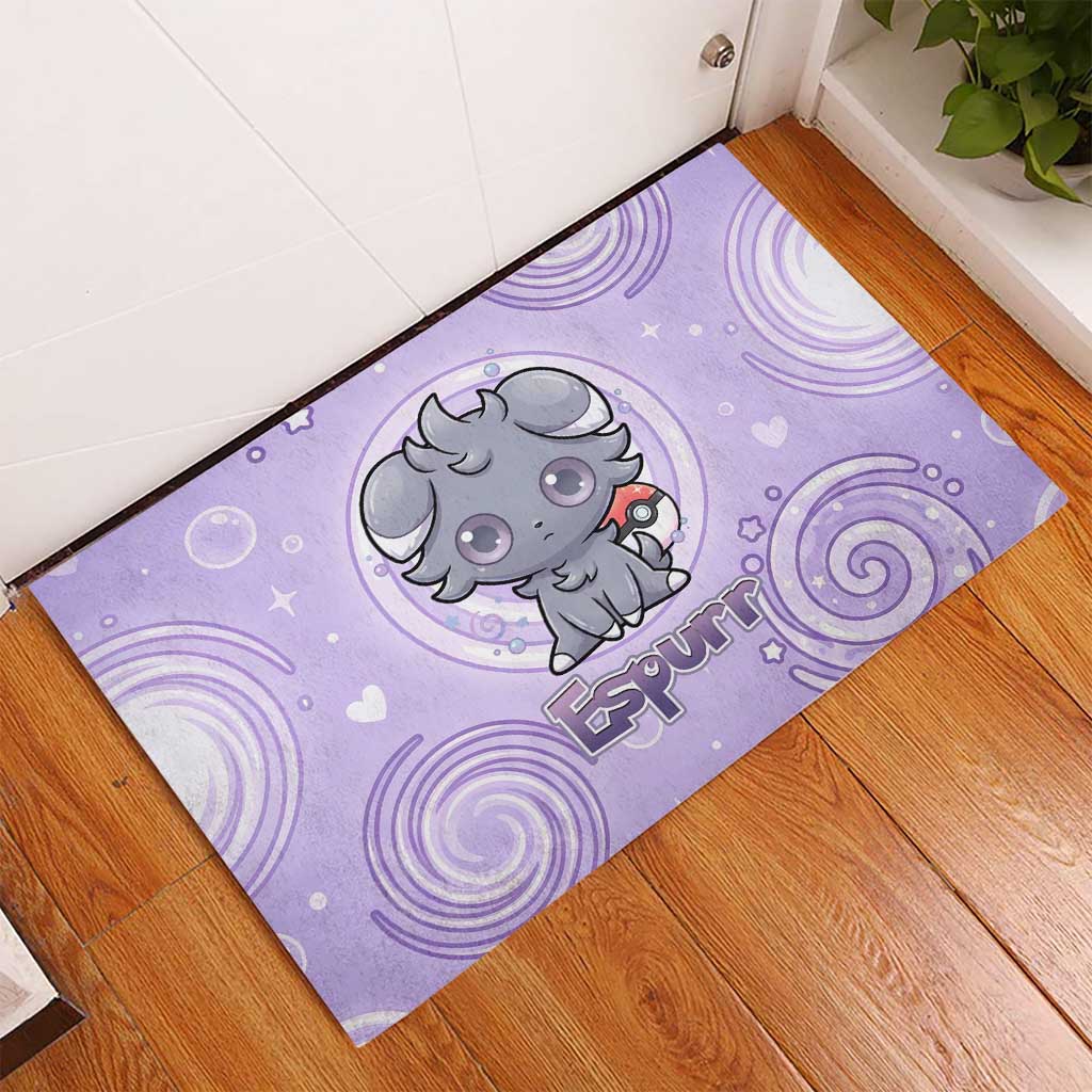 Espurr Rubber Doormat Hypnotic Pastel Psychic Swirl Art