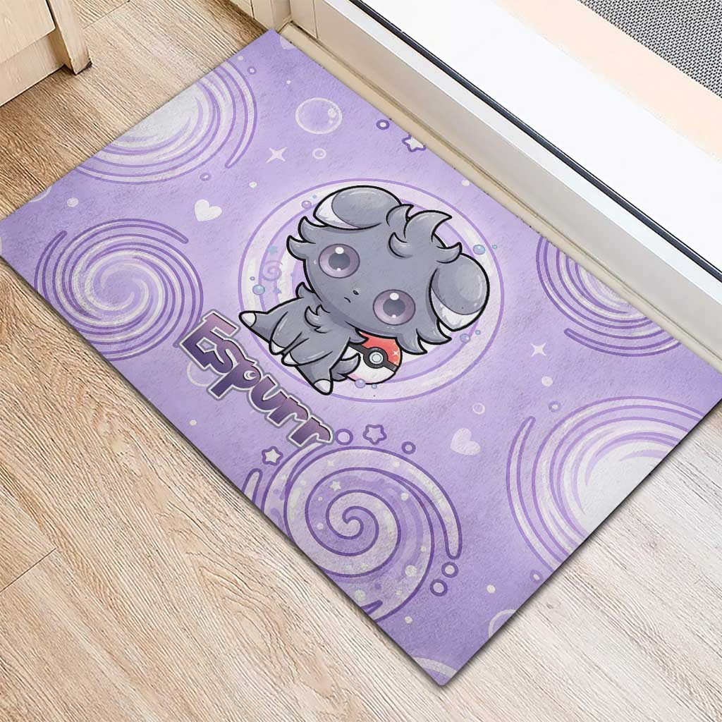 Espurr Rubber Doormat Hypnotic Pastel Psychic Swirl Art