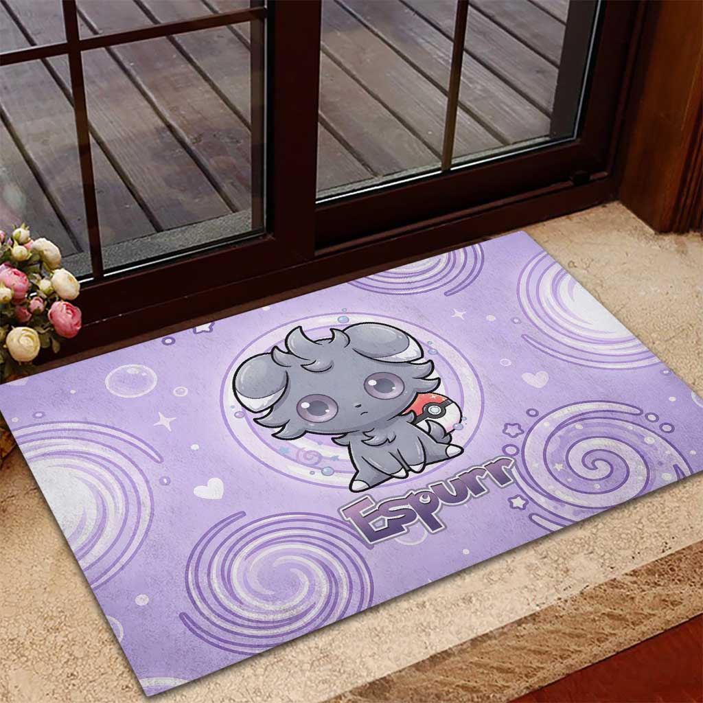 Espurr Rubber Doormat Hypnotic Pastel Psychic Swirl Art