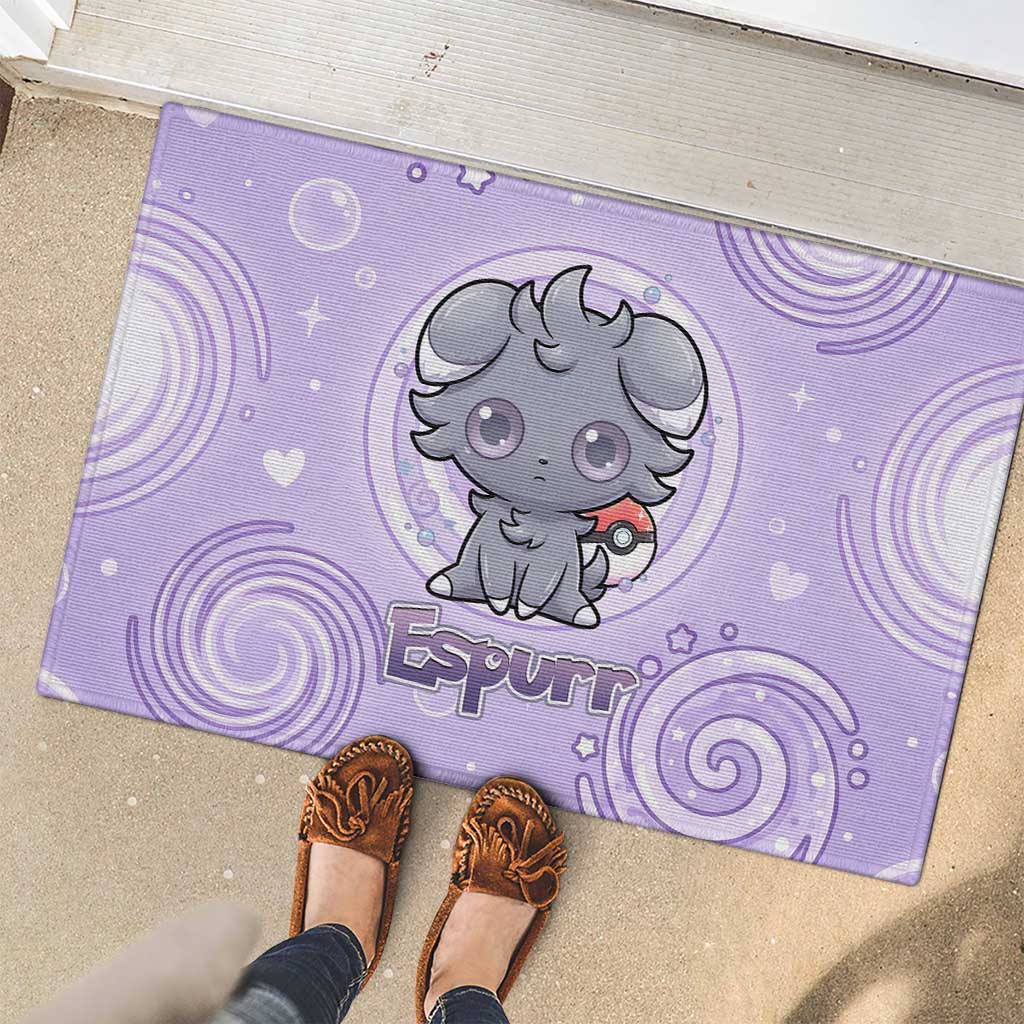 Espurr Rubber Doormat Hypnotic Pastel Psychic Swirl Art
