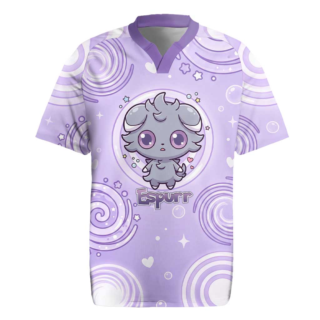 Espurr Rugby Jersey Hypnotic Pastel Psychic Swirl Art