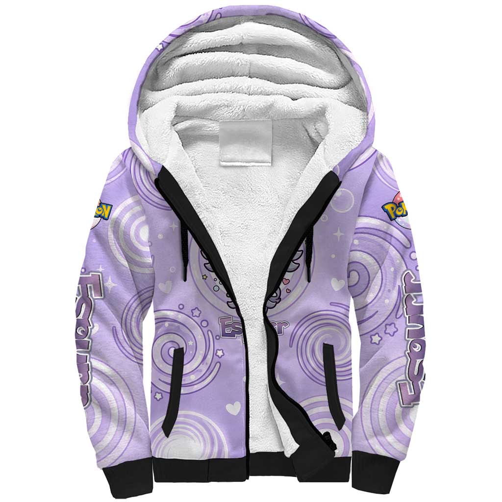 Espurr Sherpa Hoodie Hypnotic Pastel Psychic Swirl Art