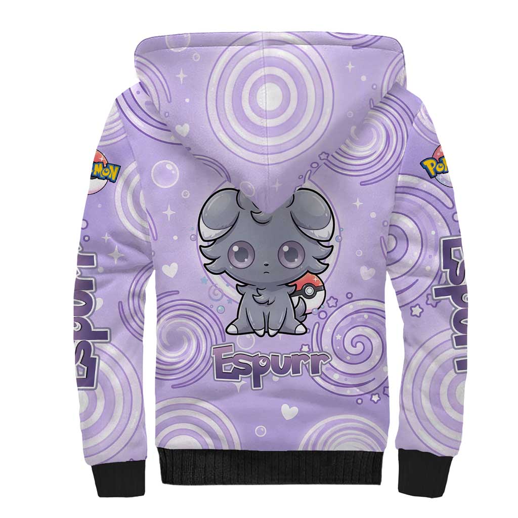 Espurr Sherpa Hoodie Hypnotic Pastel Psychic Swirl Art