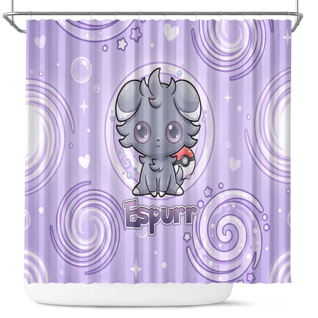 Espurr Shower Curtain Hypnotic Pastel Psychic Swirl Art