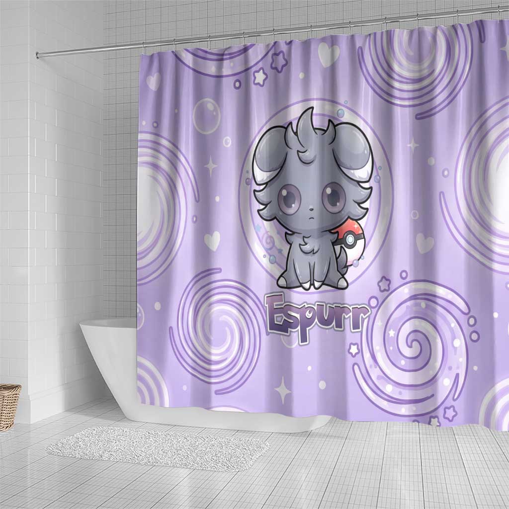 Espurr Shower Curtain Hypnotic Pastel Psychic Swirl Art