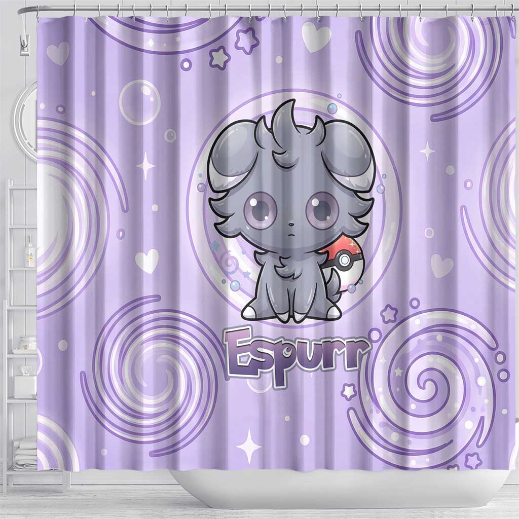 Espurr Shower Curtain Hypnotic Pastel Psychic Swirl Art