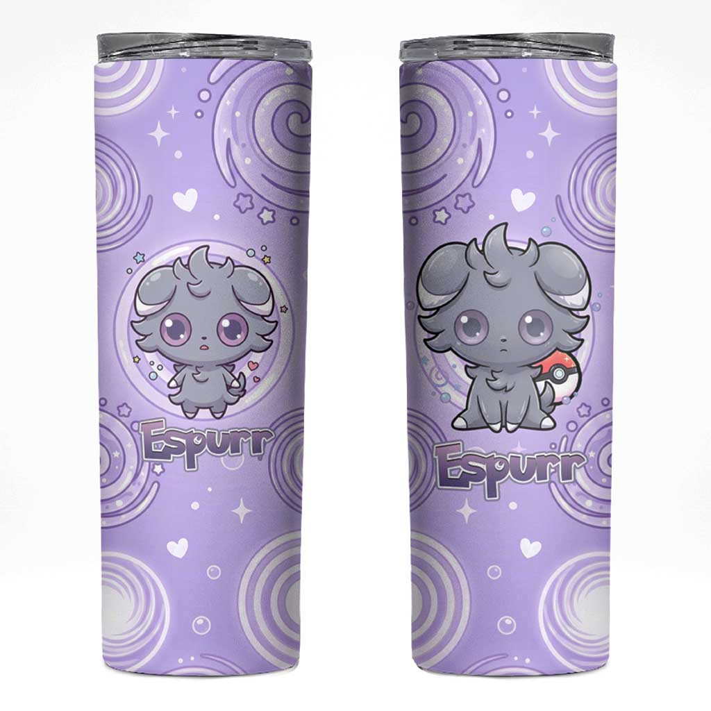 Espurr Skinny Tumbler Hypnotic Pastel Psychic Swirl Art