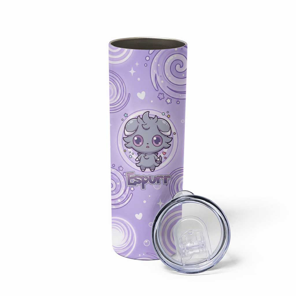 Espurr Skinny Tumbler Hypnotic Pastel Psychic Swirl Art