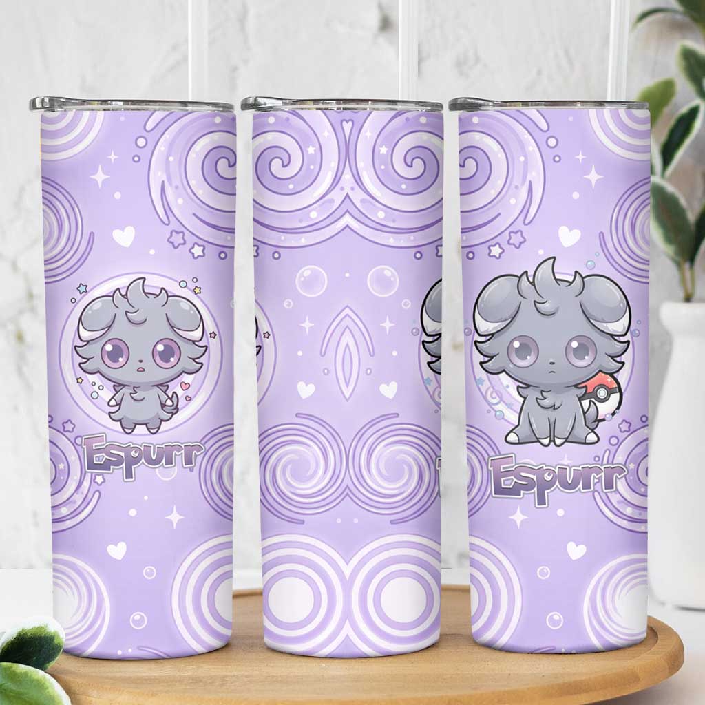 Espurr Skinny Tumbler Hypnotic Pastel Psychic Swirl Art