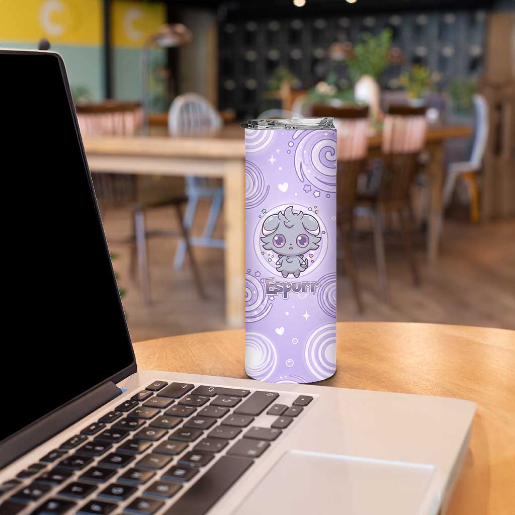 Espurr Skinny Tumbler Hypnotic Pastel Psychic Swirl Art