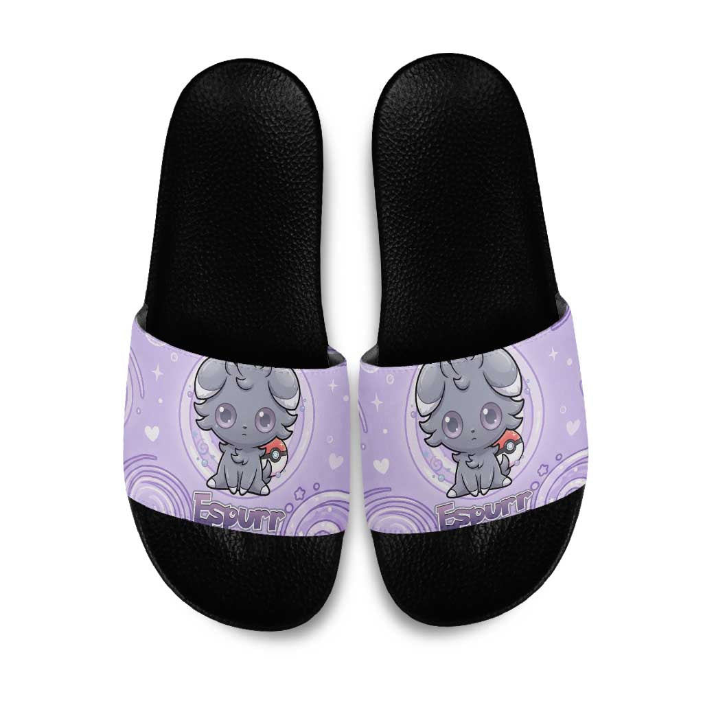 Espurr Slide Sandals Hypnotic Pastel Psychic Swirl Art