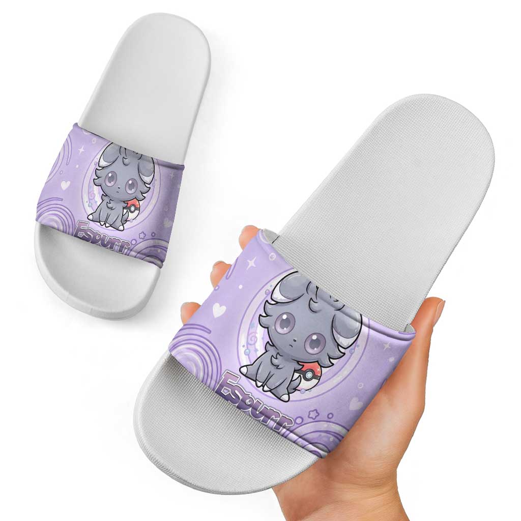 Espurr Slide Sandals Hypnotic Pastel Psychic Swirl Art