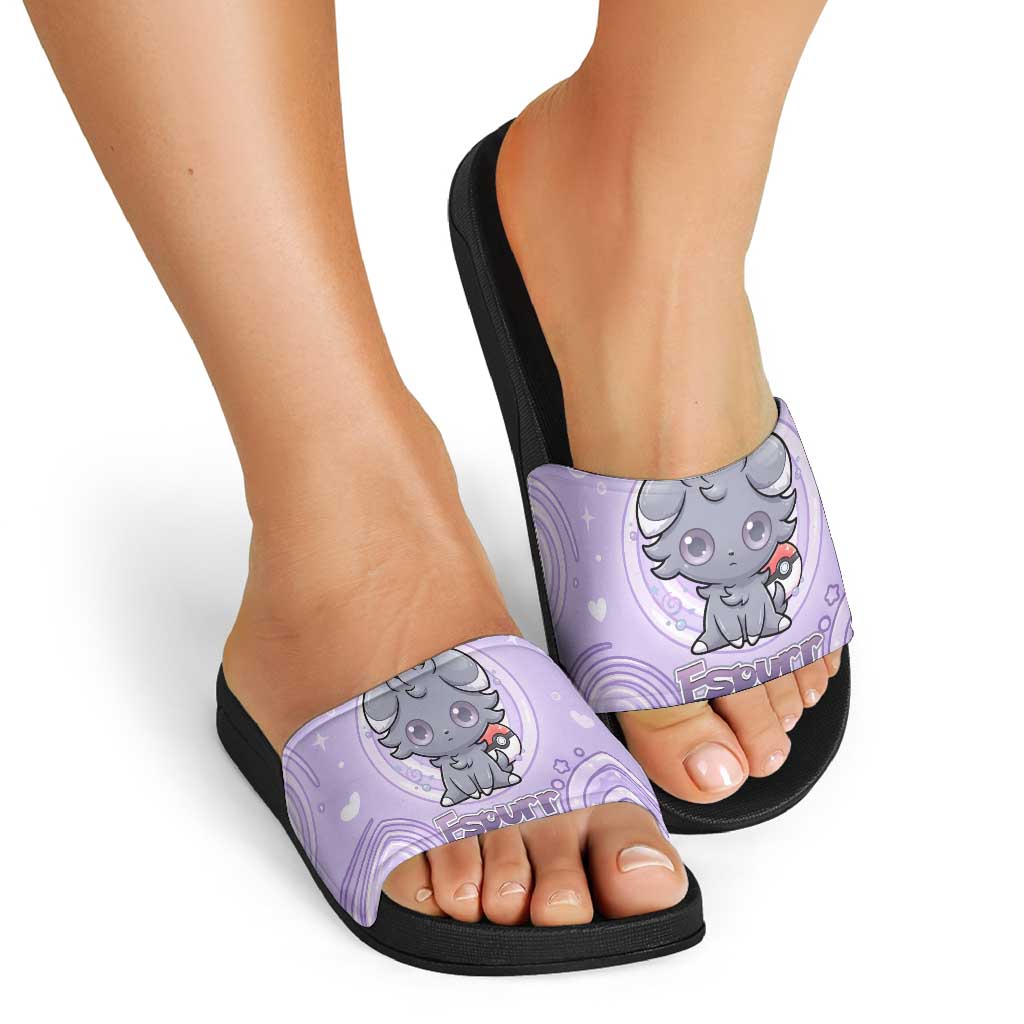 Espurr Slide Sandals Hypnotic Pastel Psychic Swirl Art