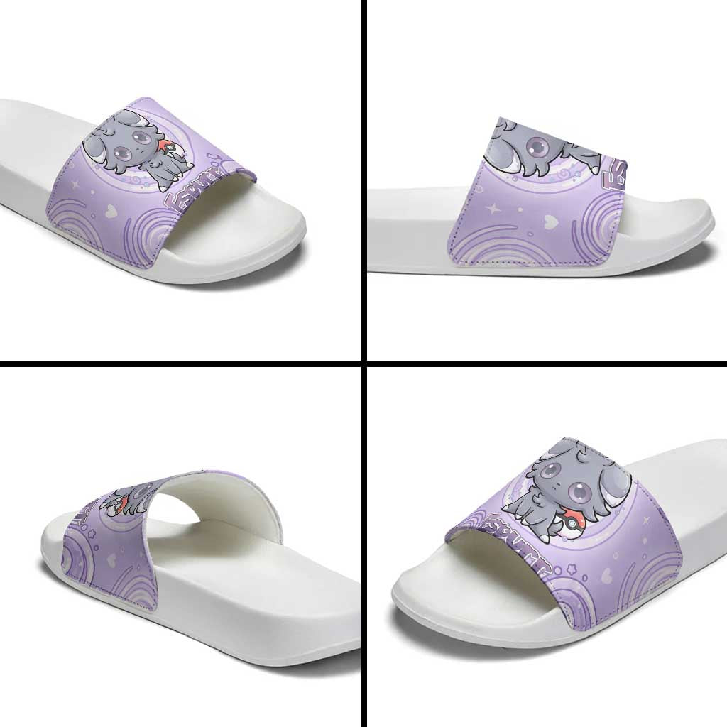 Espurr Slide Sandals Hypnotic Pastel Psychic Swirl Art