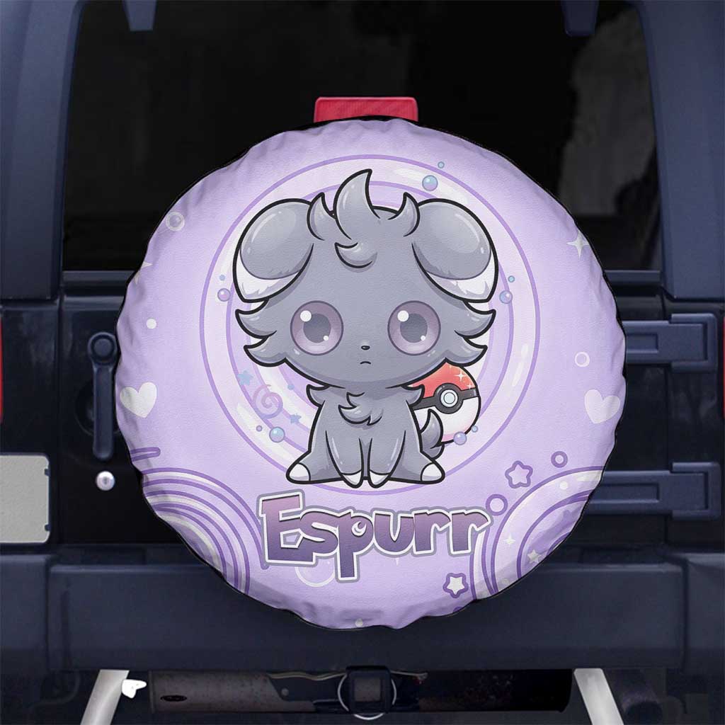 Espurr Spare Tire Cover Hypnotic Pastel Psychic Swirl Art