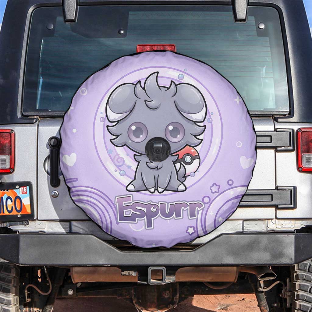 Espurr Spare Tire Cover Hypnotic Pastel Psychic Swirl Art
