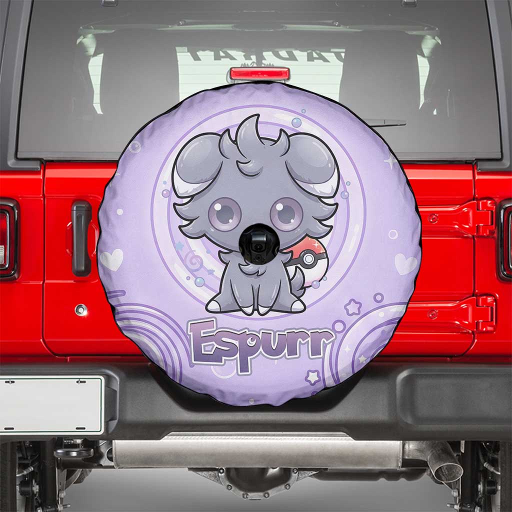 Espurr Spare Tire Cover Hypnotic Pastel Psychic Swirl Art