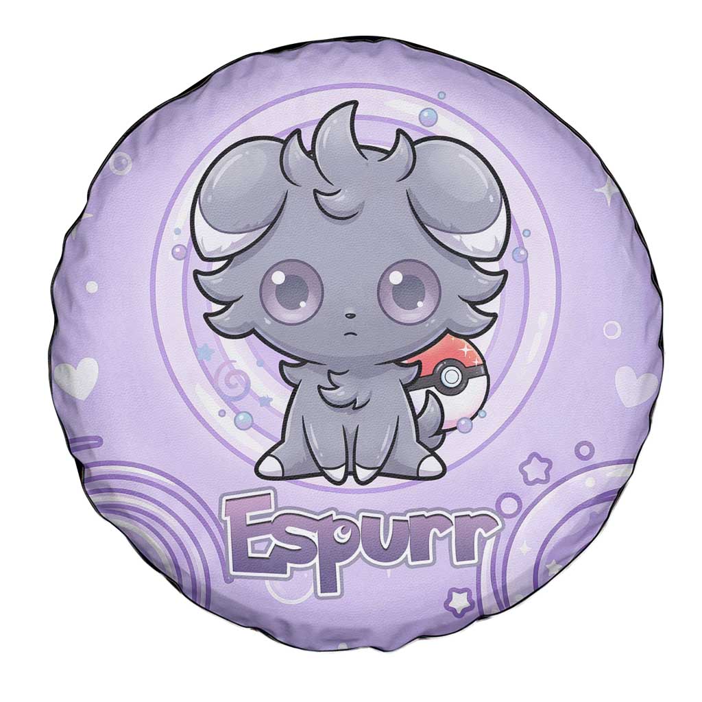 Espurr Spare Tire Cover Hypnotic Pastel Psychic Swirl Art