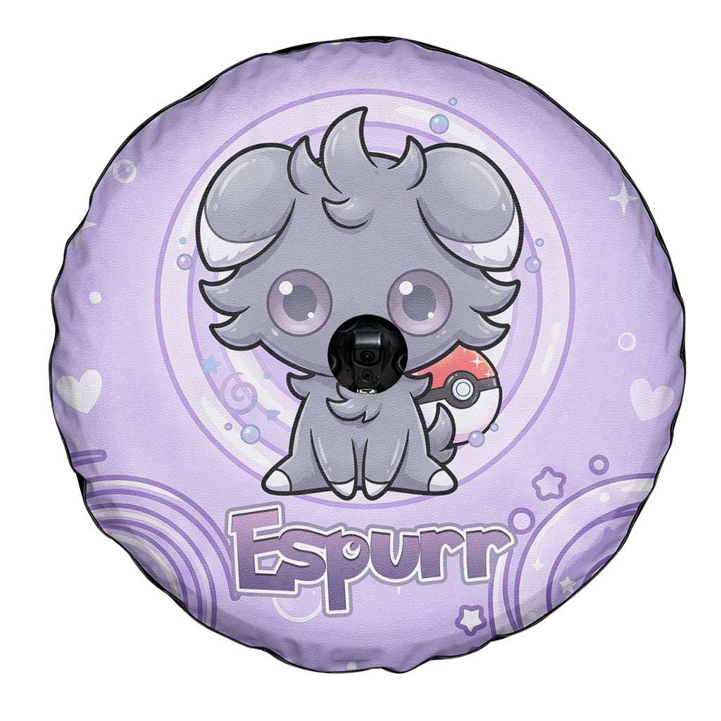 Espurr Spare Tire Cover Hypnotic Pastel Psychic Swirl Art