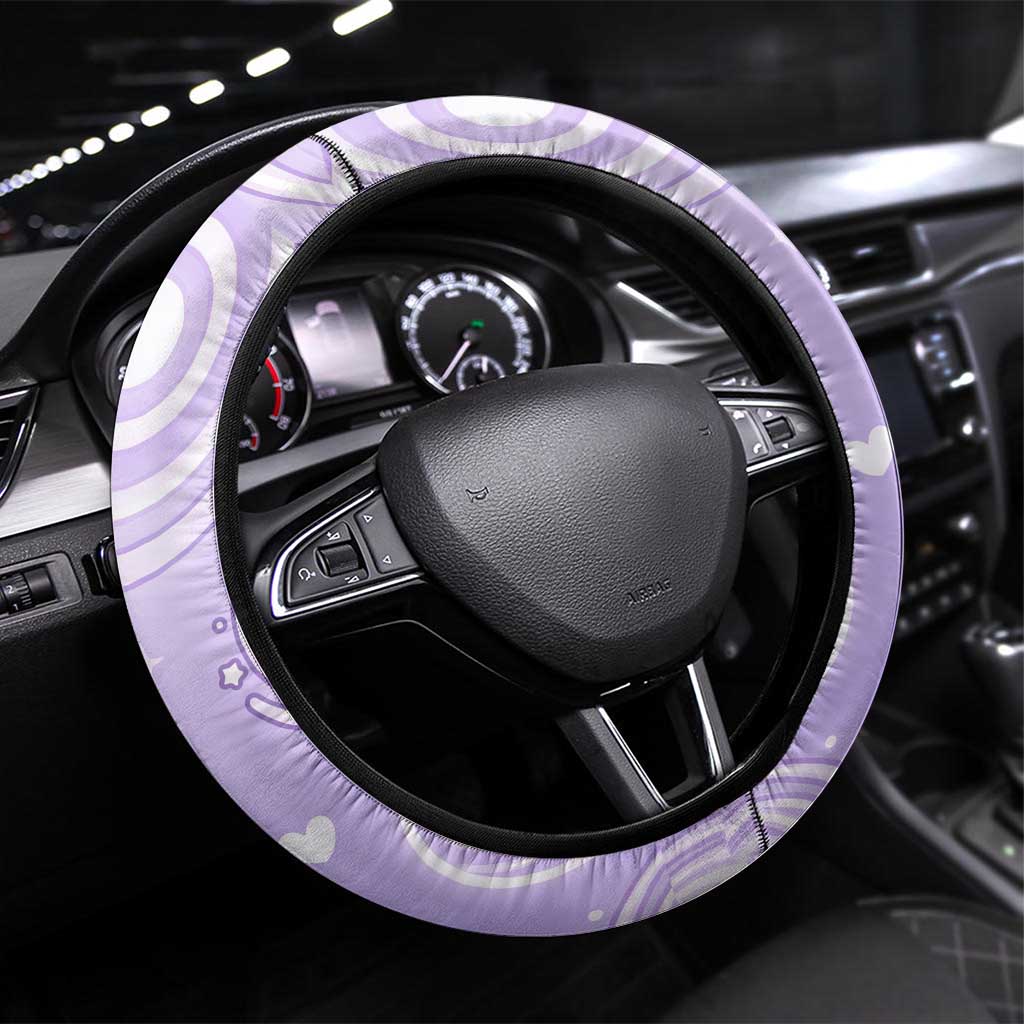 Espurr Steering Wheel Cover Hypnotic Pastel Psychic Swirl Art