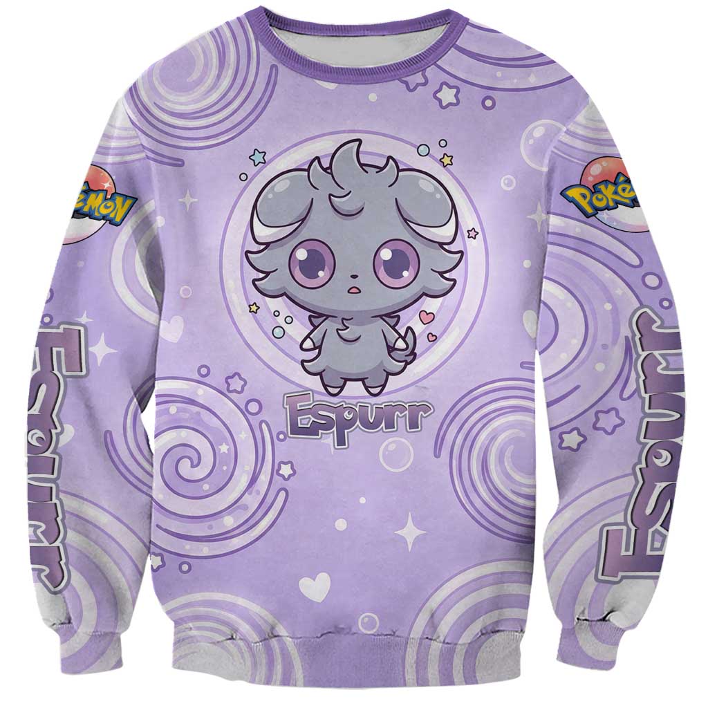 Espurr Sweatshirt Hypnotic Pastel Psychic Swirl Art