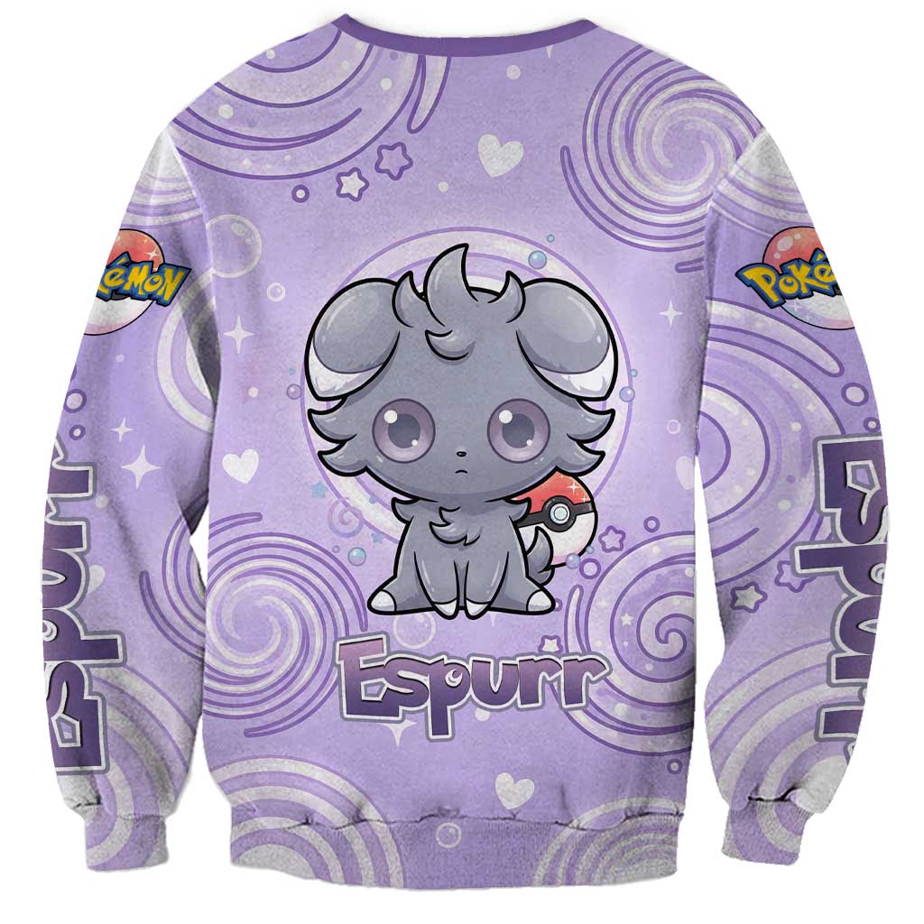 Espurr Sweatshirt Hypnotic Pastel Psychic Swirl Art