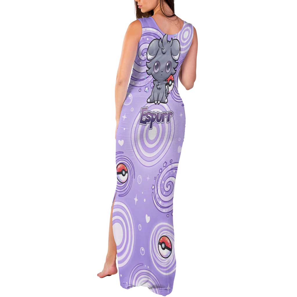 Espurr Tank Maxi Dress Hypnotic Pastel Psychic Swirl Art