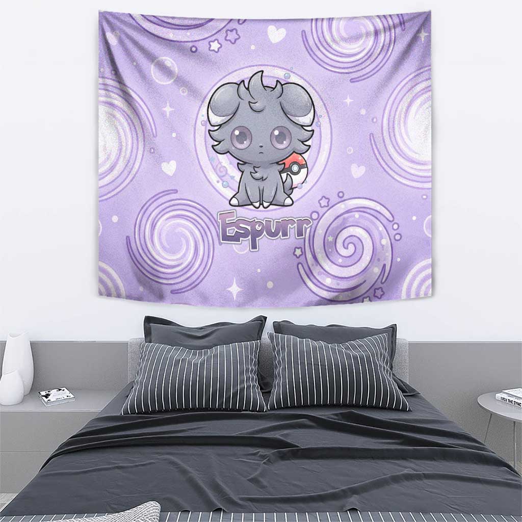 Espurr Tapestry Hypnotic Pastel Psychic Swirl Art