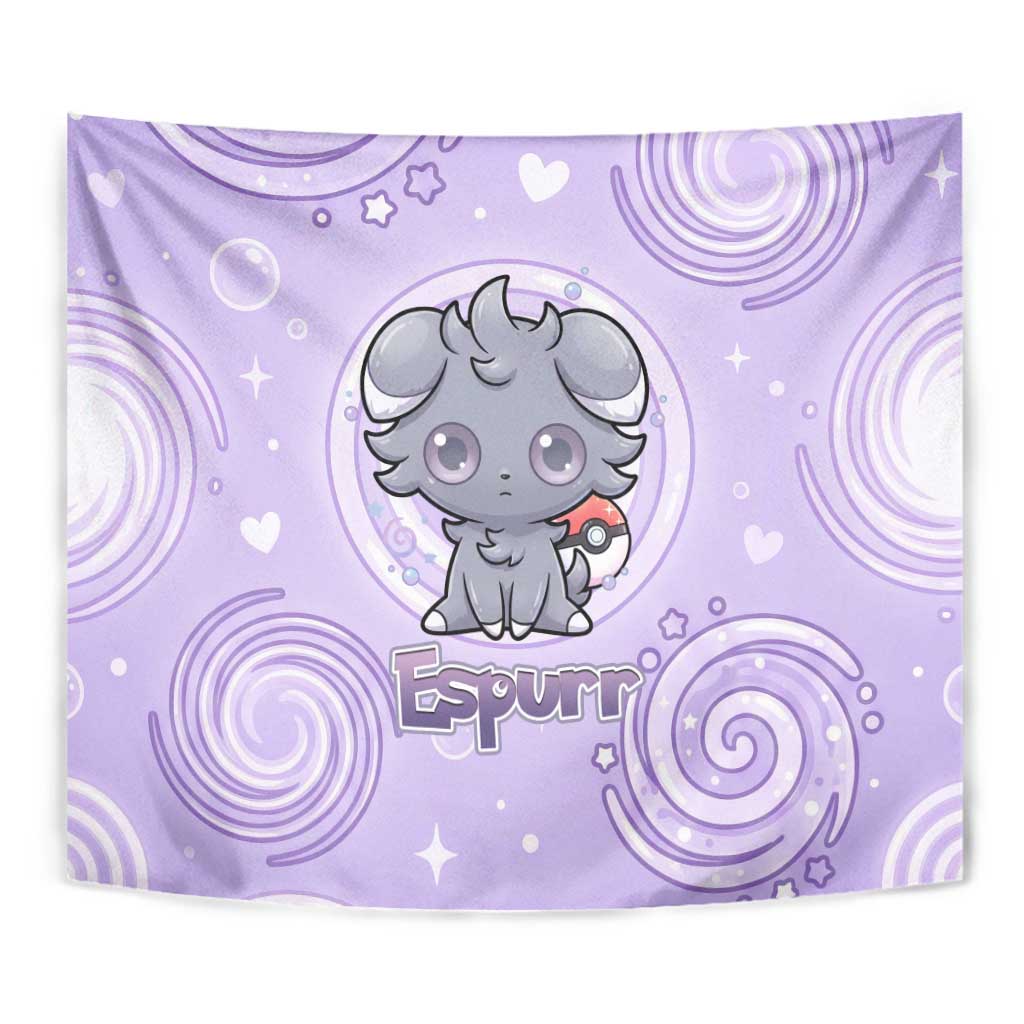 Espurr Tapestry Hypnotic Pastel Psychic Swirl Art