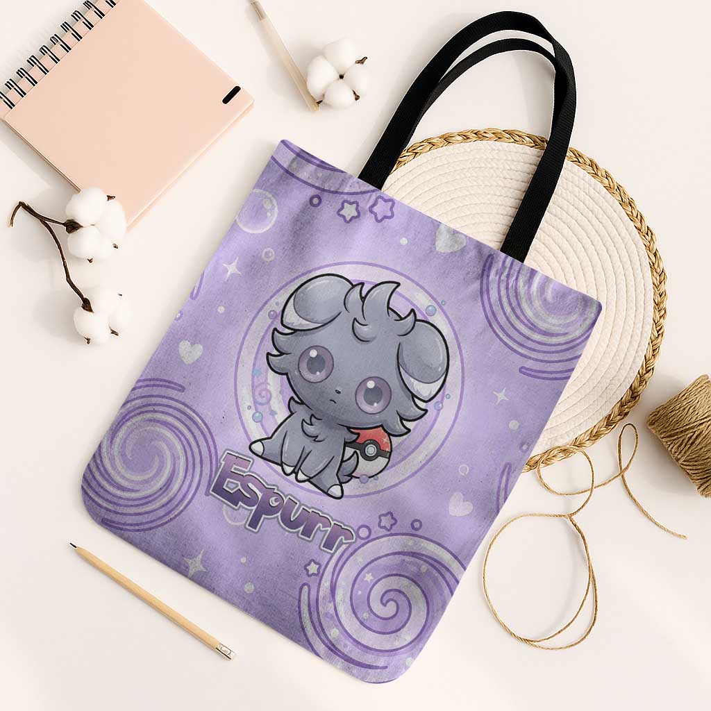 Espurr Tote Bag Hypnotic Pastel Psychic Swirl Art