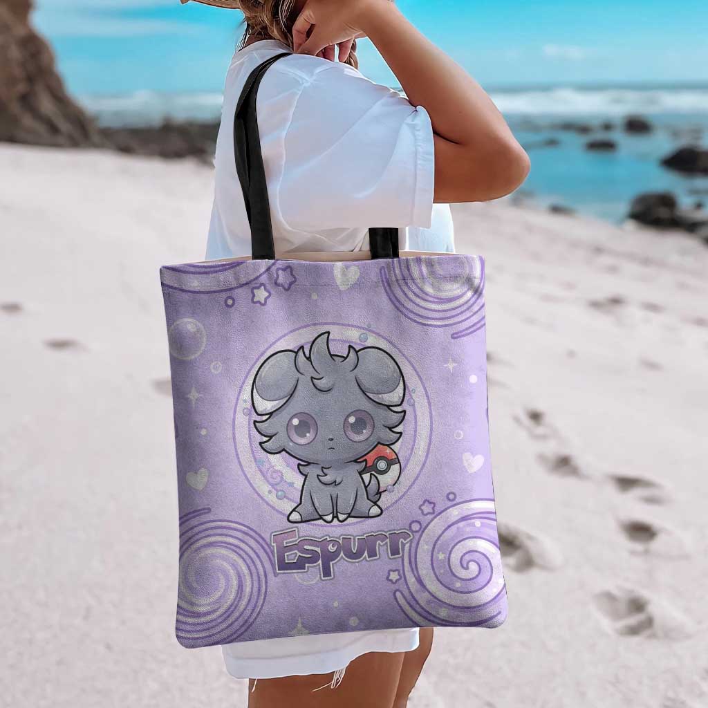 Espurr Tote Bag Hypnotic Pastel Psychic Swirl Art