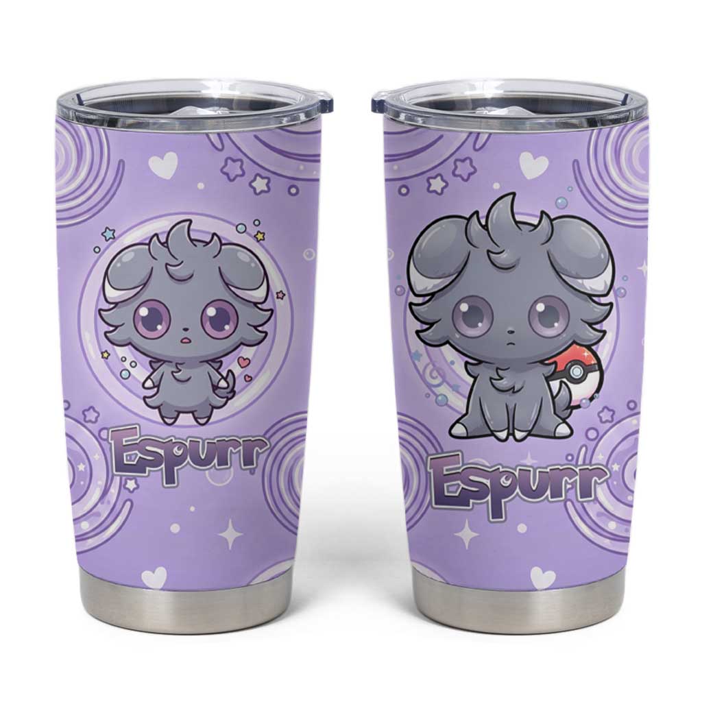 Espurr Tumbler Cup Hypnotic Pastel Psychic Swirl Art