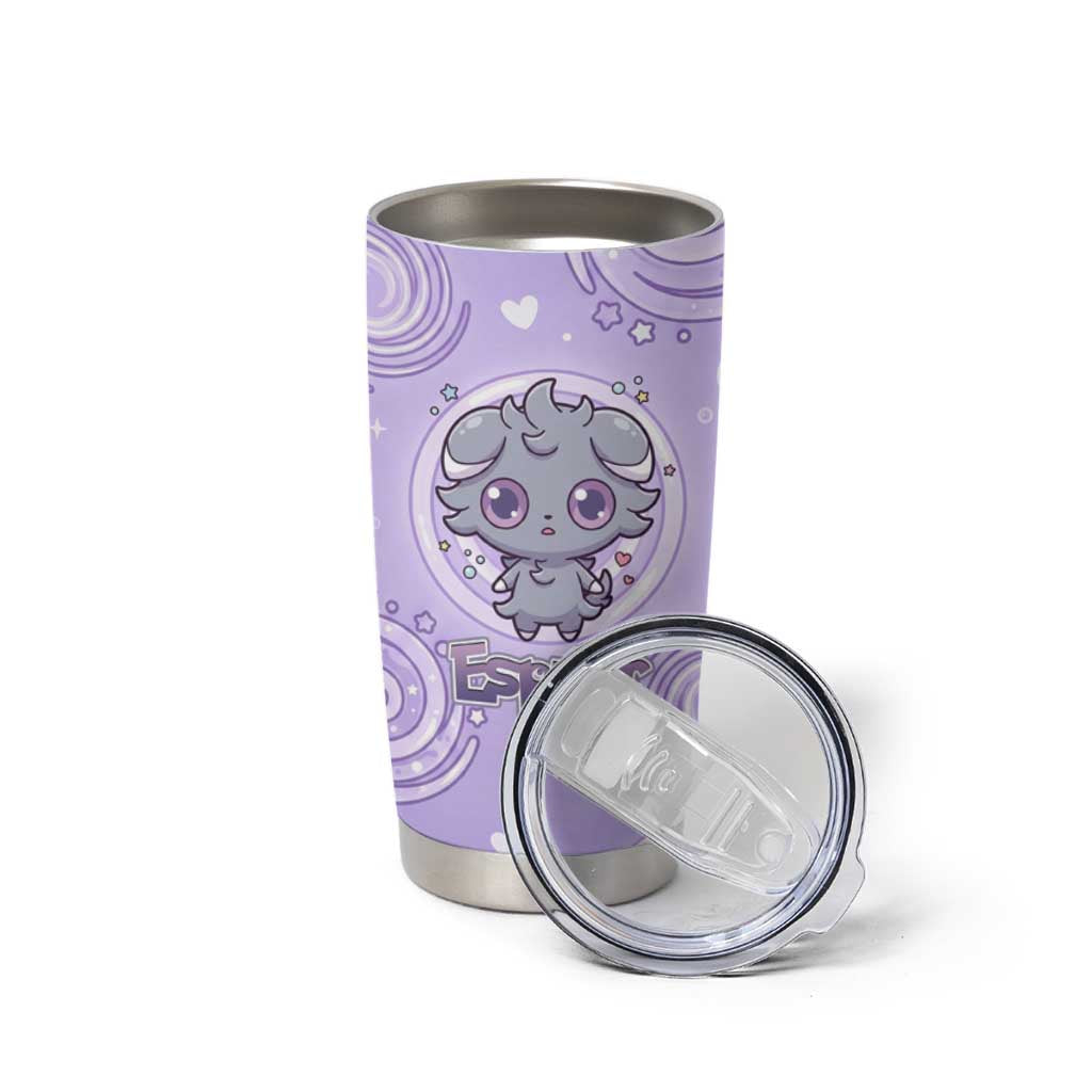 Espurr Tumbler Cup Hypnotic Pastel Psychic Swirl Art