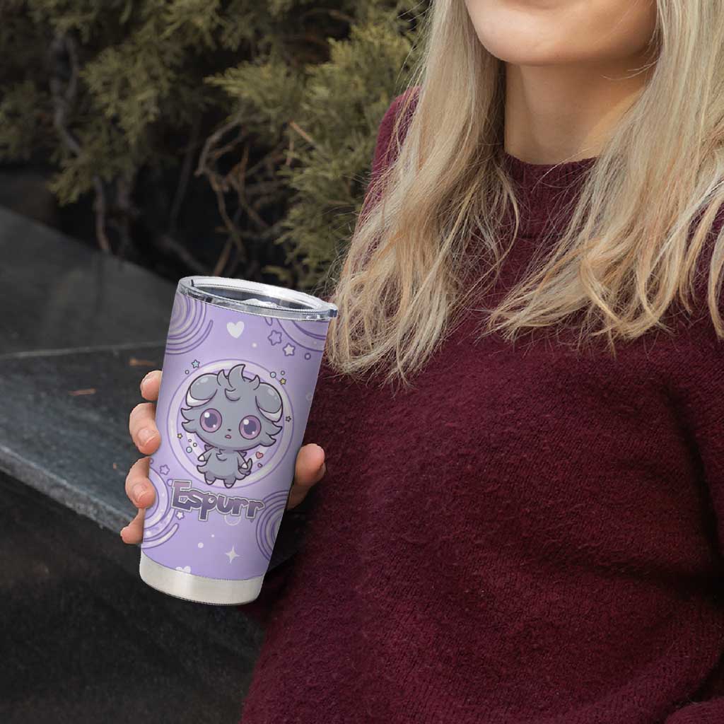 Espurr Tumbler Cup Hypnotic Pastel Psychic Swirl Art