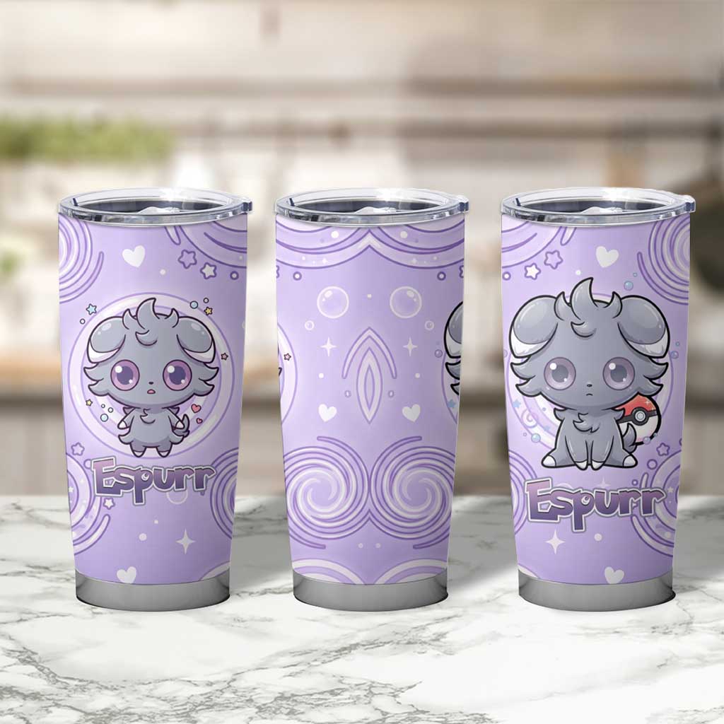 Espurr Tumbler Cup Hypnotic Pastel Psychic Swirl Art