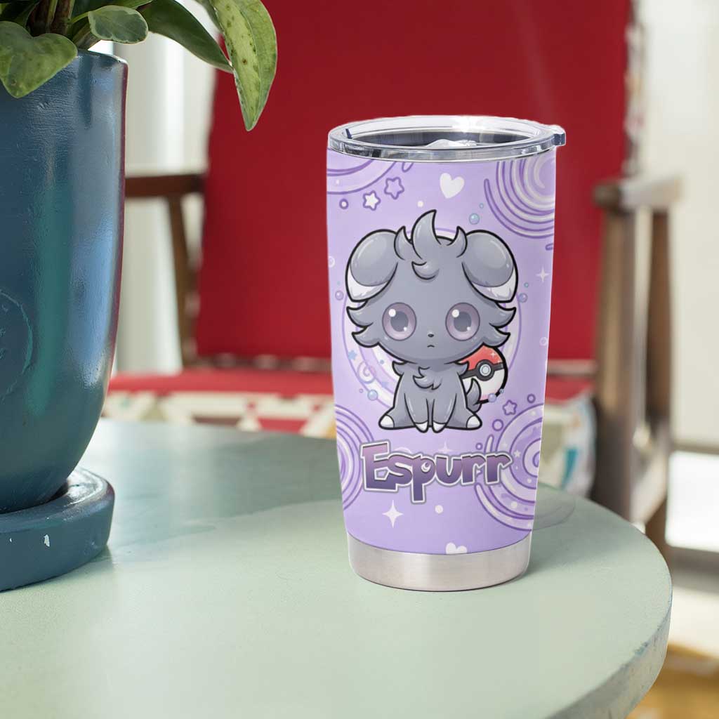 Espurr Tumbler Cup Hypnotic Pastel Psychic Swirl Art