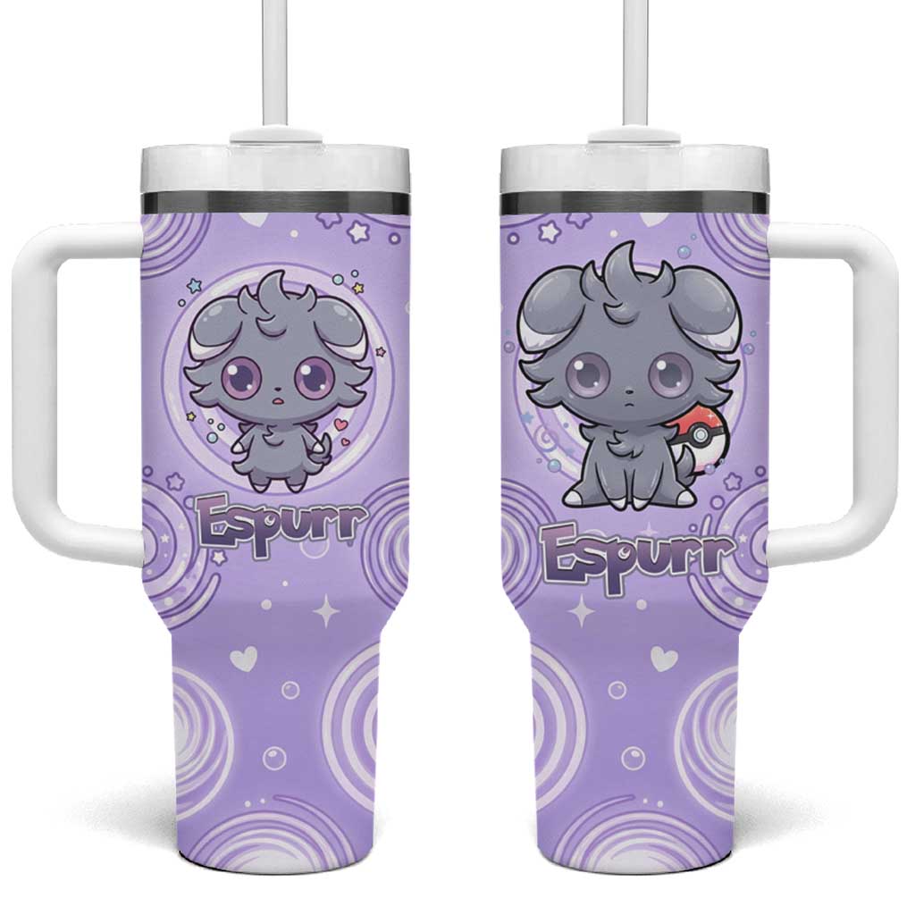 Espurr Tumbler With Handle Hypnotic Pastel Psychic Swirl Art