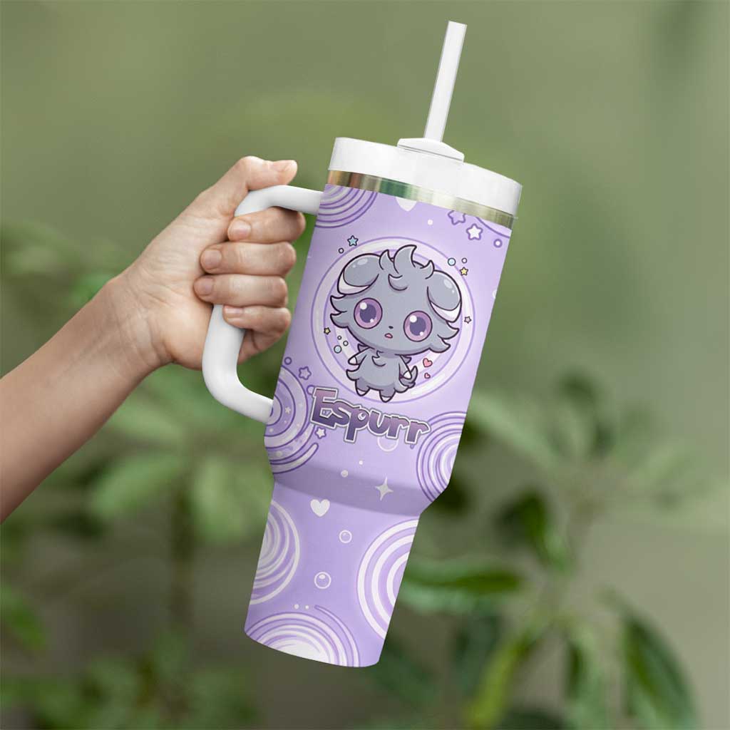 Espurr Tumbler With Handle Hypnotic Pastel Psychic Swirl Art