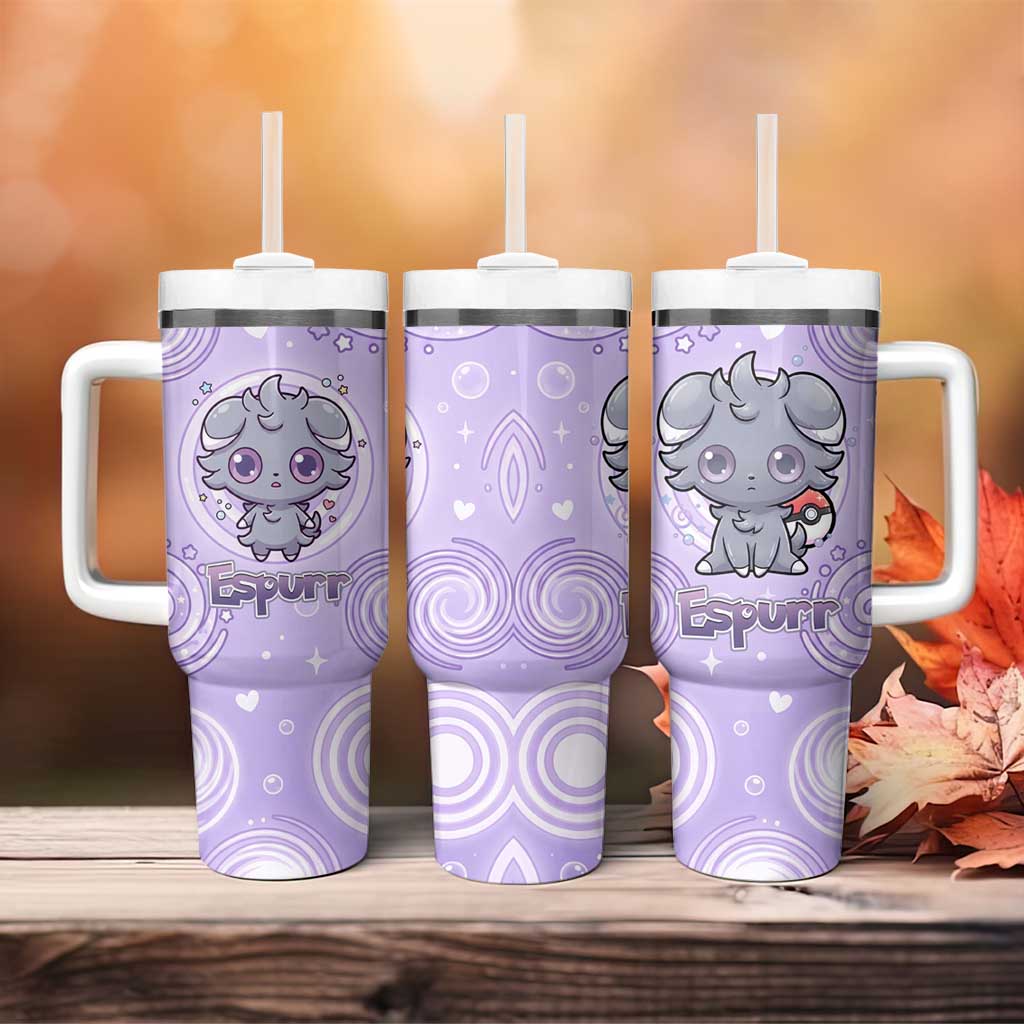 Espurr Tumbler With Handle Hypnotic Pastel Psychic Swirl Art