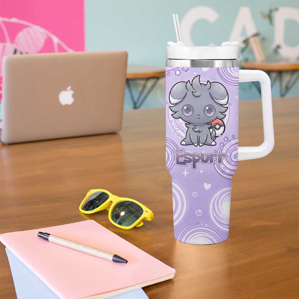 Espurr Tumbler With Handle Hypnotic Pastel Psychic Swirl Art