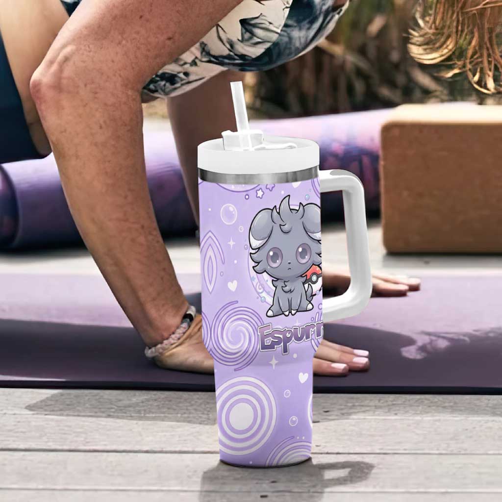 Espurr Tumbler With Handle Hypnotic Pastel Psychic Swirl Art