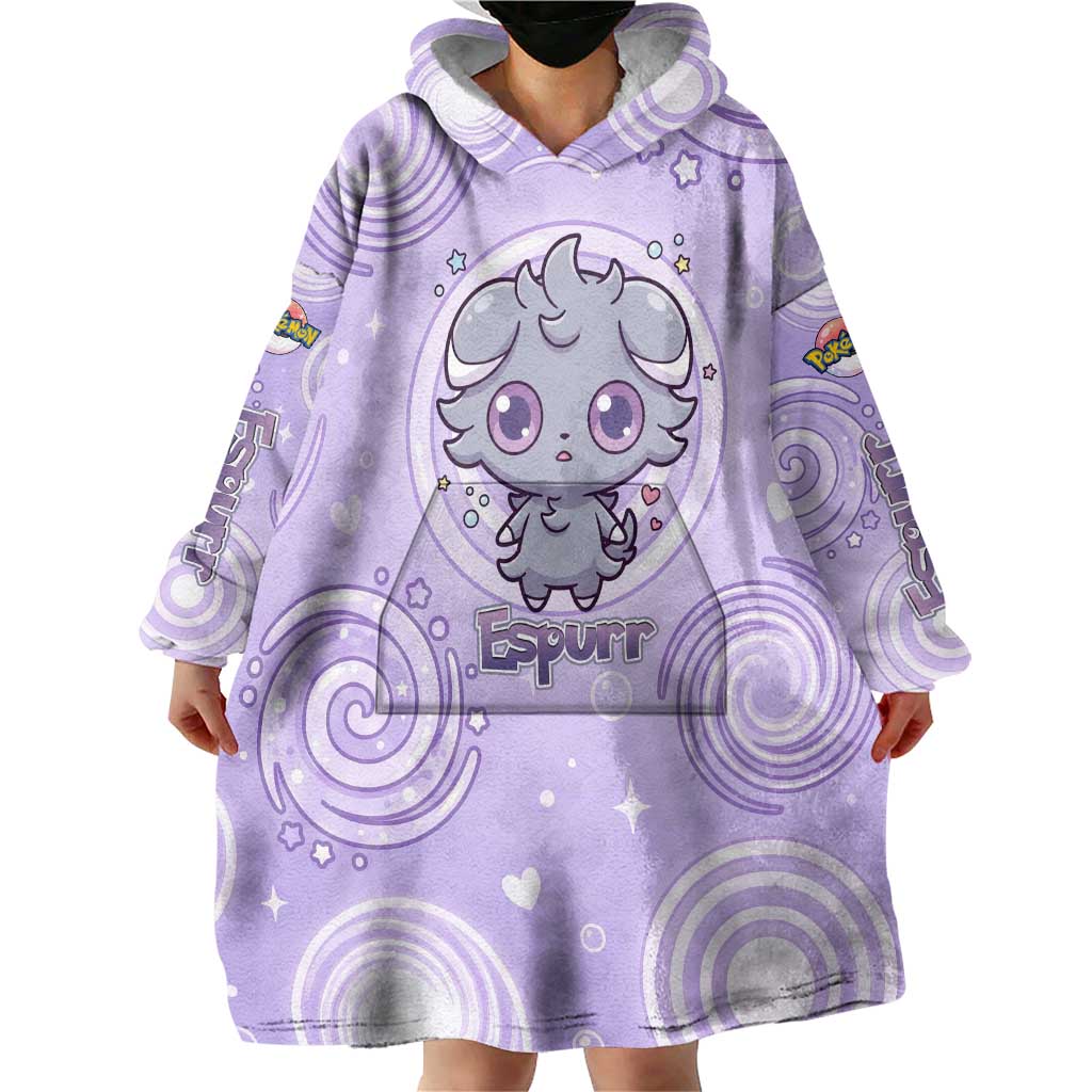 Espurr Wearable Blanket Hoodie Hypnotic Pastel Psychic Swirl Art