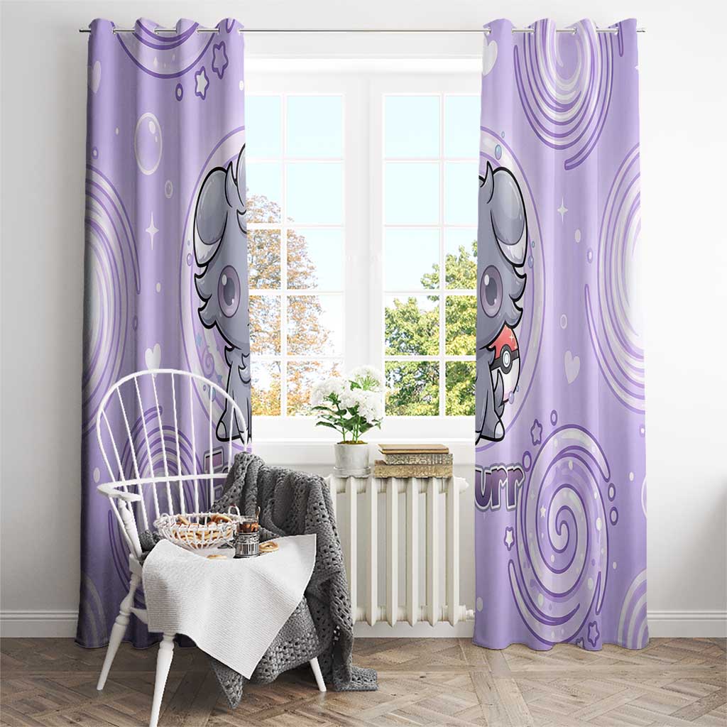 Espurr Window Curtain Hypnotic Pastel Psychic Swirl Art