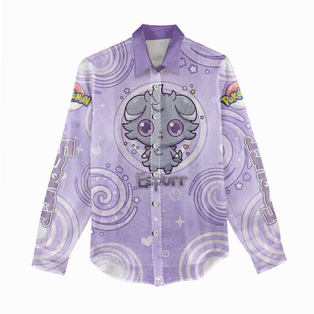 Espurr Women Casual Shirt Hypnotic Pastel Psychic Swirl Art