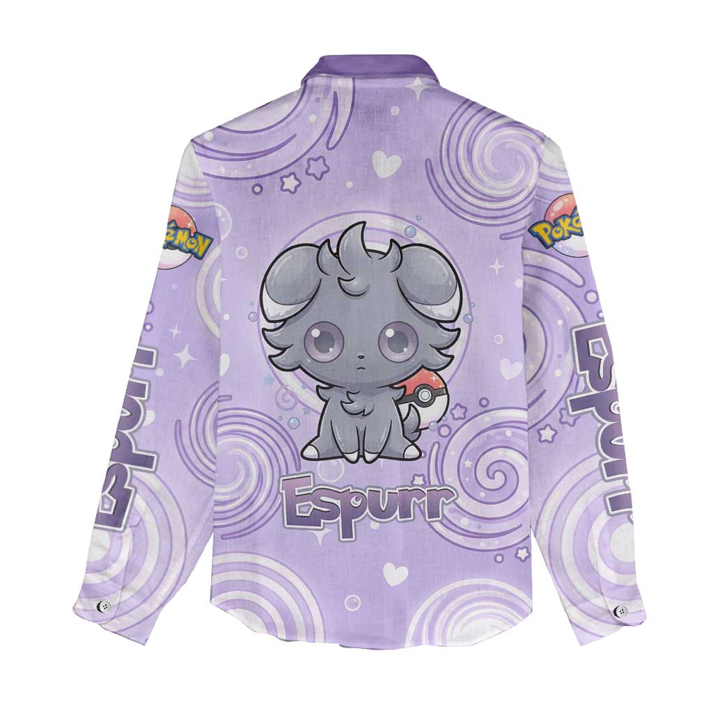Espurr Women Casual Shirt Hypnotic Pastel Psychic Swirl Art