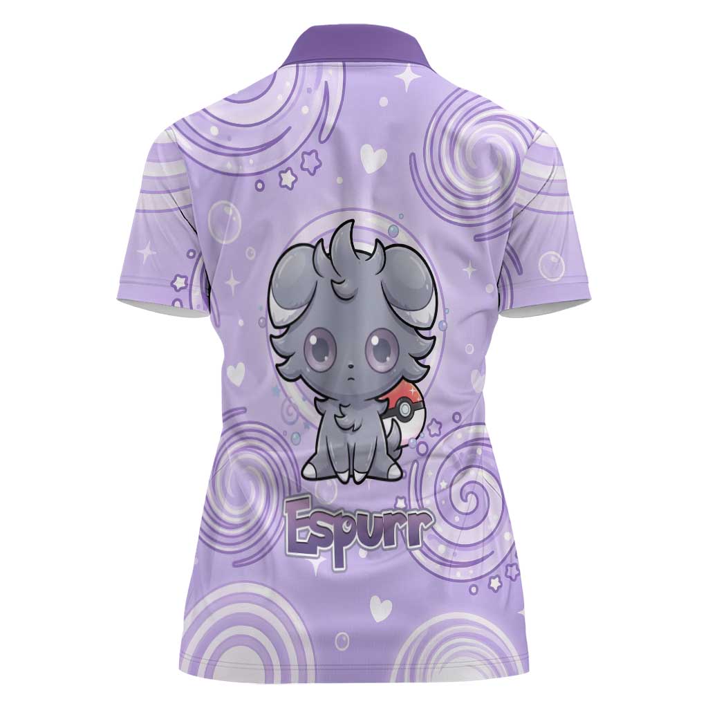 Espurr Women Polo Shirt Hypnotic Pastel Psychic Swirl Art