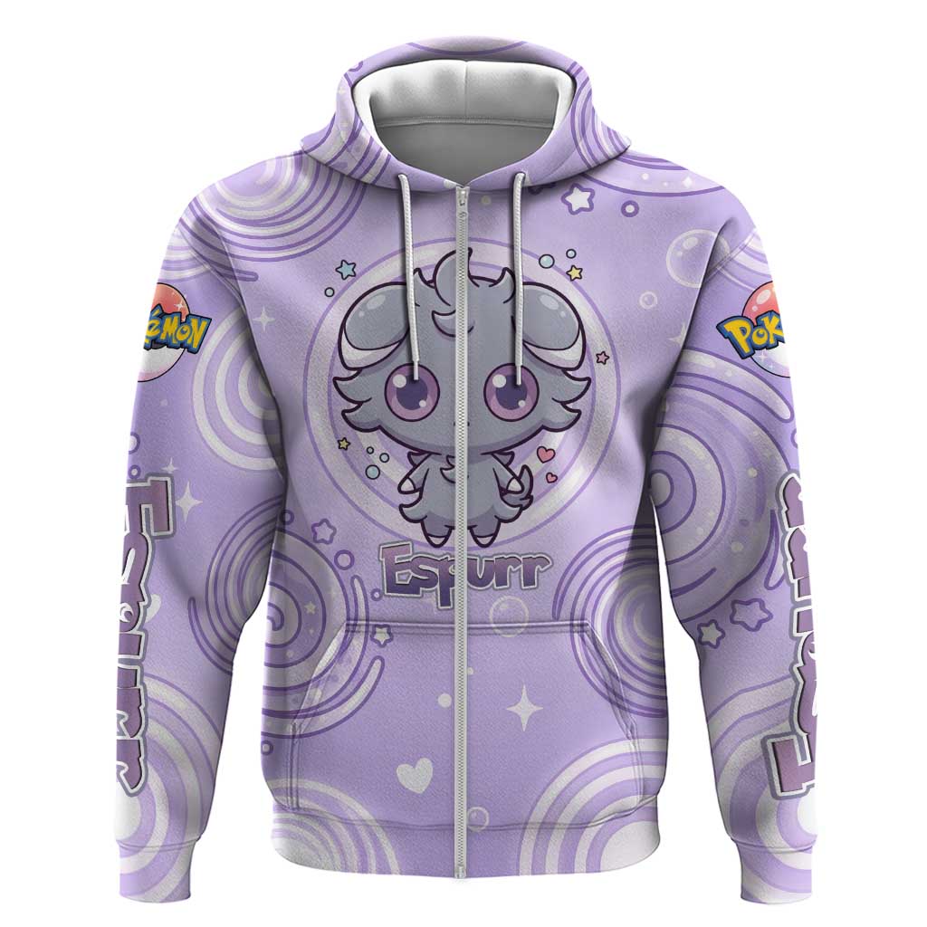 Espurr Zip Hoodie Hypnotic Pastel Psychic Swirl Art