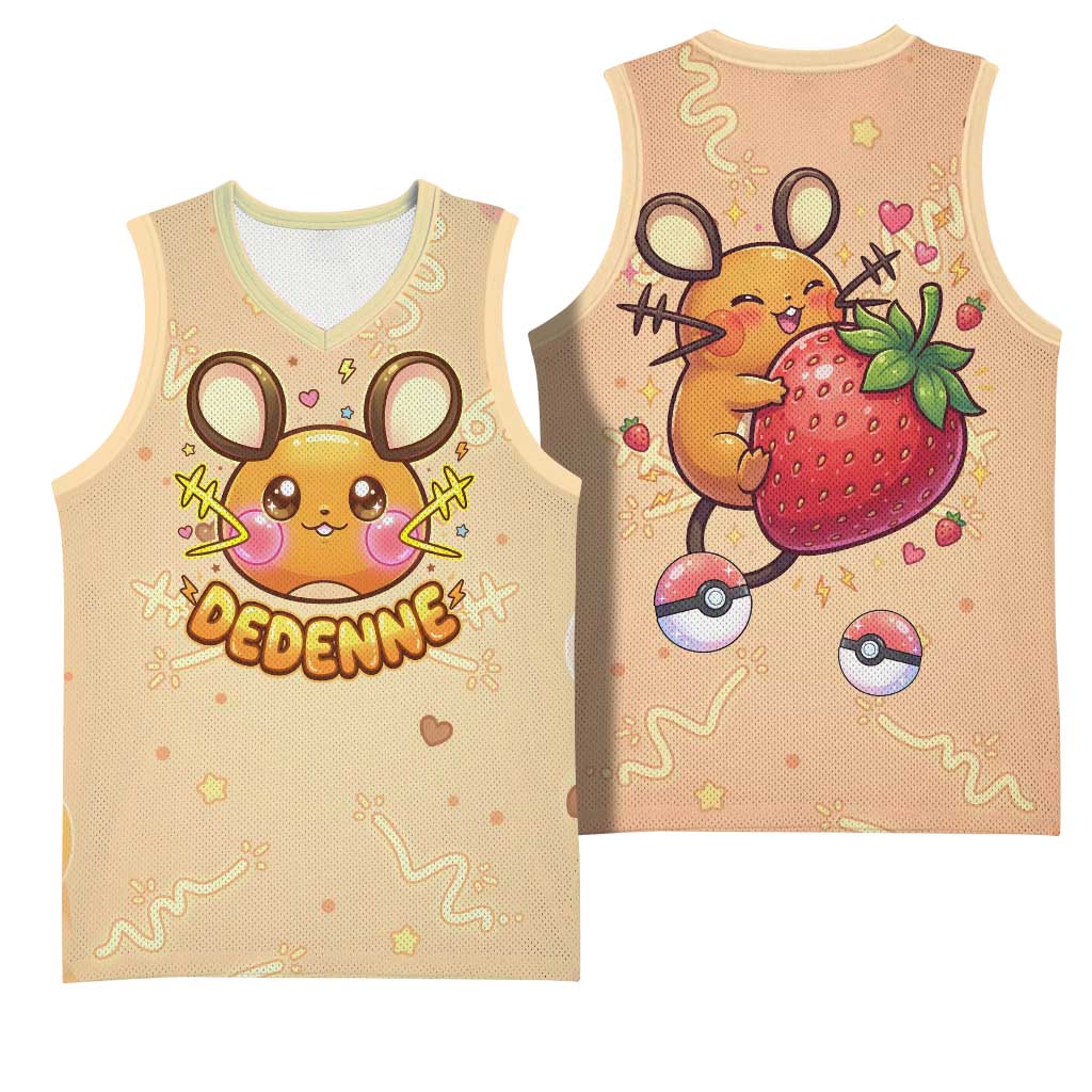 Dedenne Basketball Jersey Sweet Electric Berry Pop Art